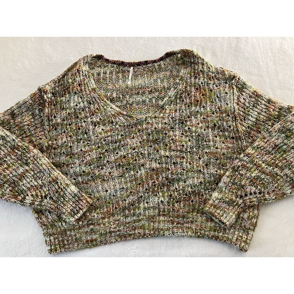 Free People Highland V Neck Sweater Size XS Boho Festival